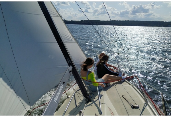 Yachting around Kaunas lagoon