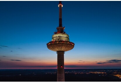 Romantic dinner above the clouds for two at the Television Tower in Vilnius