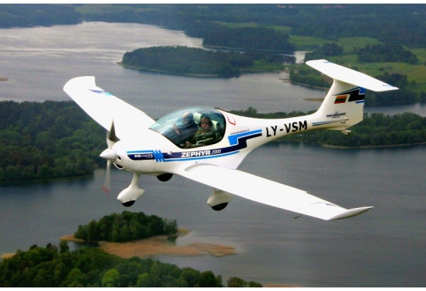 Piloting lesson over Trakai castle