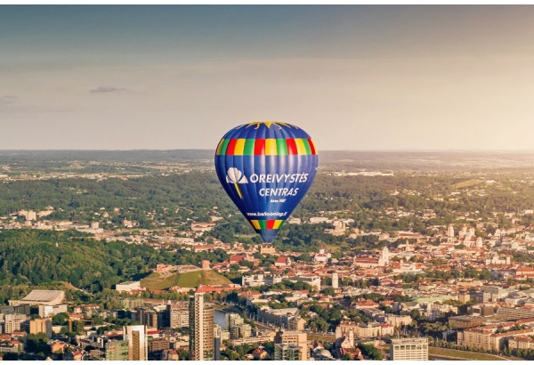 Hot air balloon flight over Vilnius