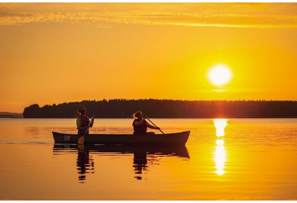 Paddling under the midnight sun